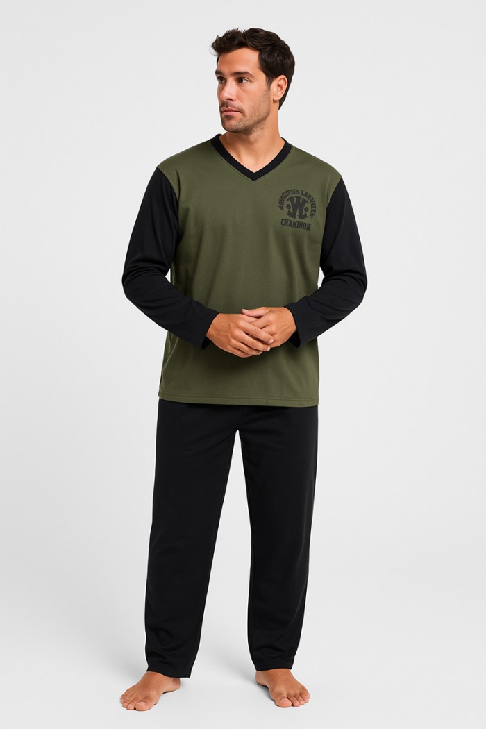 HERBSTPYJAMA LÖWE CHAMPION KHAKI