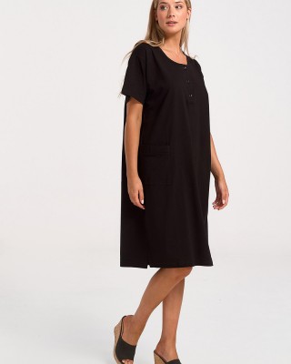 Klassisches LION-Kleid Kurzarm 0026 Schwarz