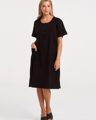 Klassisches LION-Kleid Kurzarm 0026 Schwarz