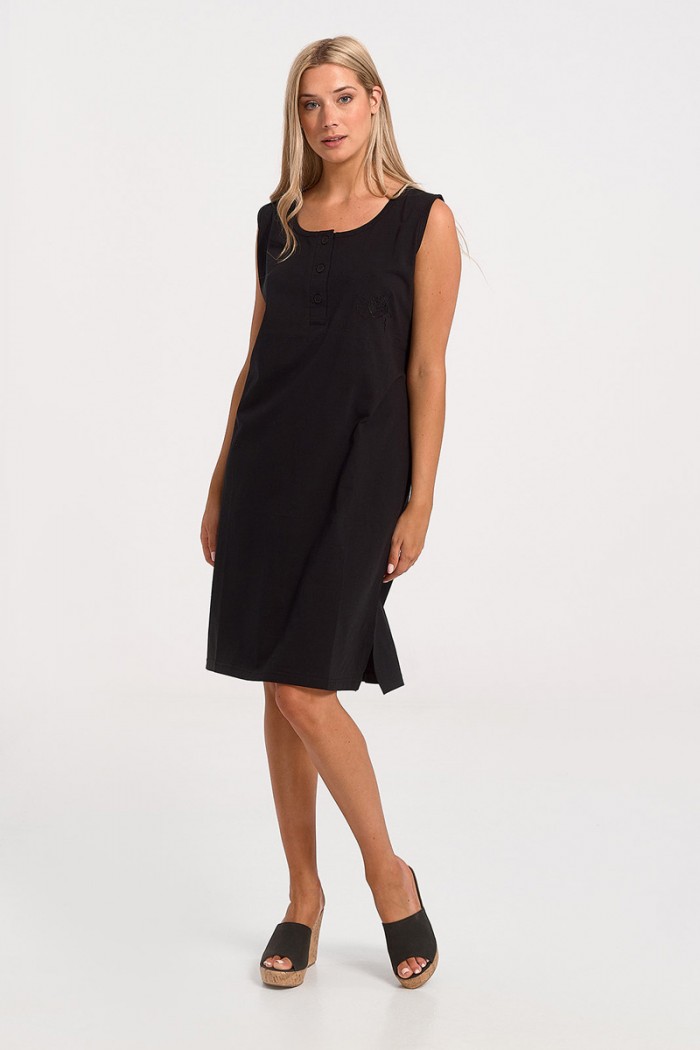 Klassisches LION Kleid ärmellos 0027 BLACK