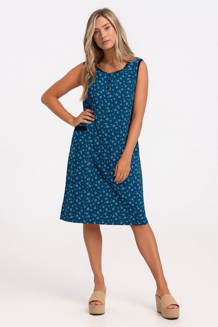 Klassisches LION-Kleid mit Knöpfen 0031