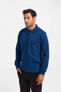 LION Sweatshirt with collar and pocket Blue Ruffle