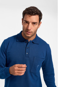 LION Sweatshirt with collar and pocket Blue Ruffle