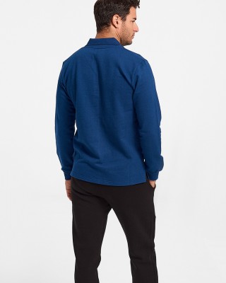 LION Sweatshirt with collar and pocket Blue Ruffle