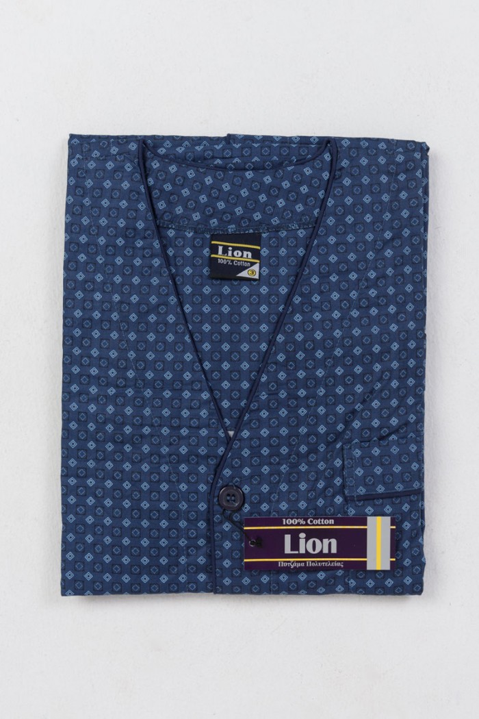 Men's LION short-sleeved pajamas with buttons
