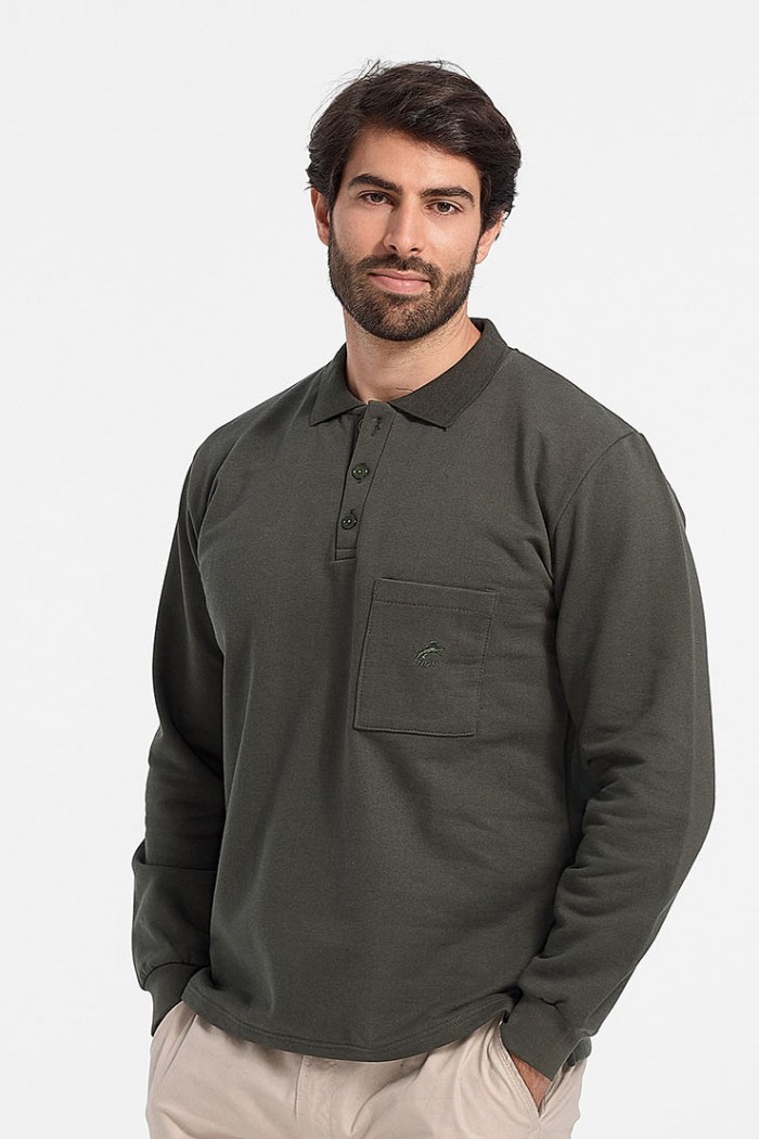 Sweatshirt mit Kragen LION in 4 Farbtönen