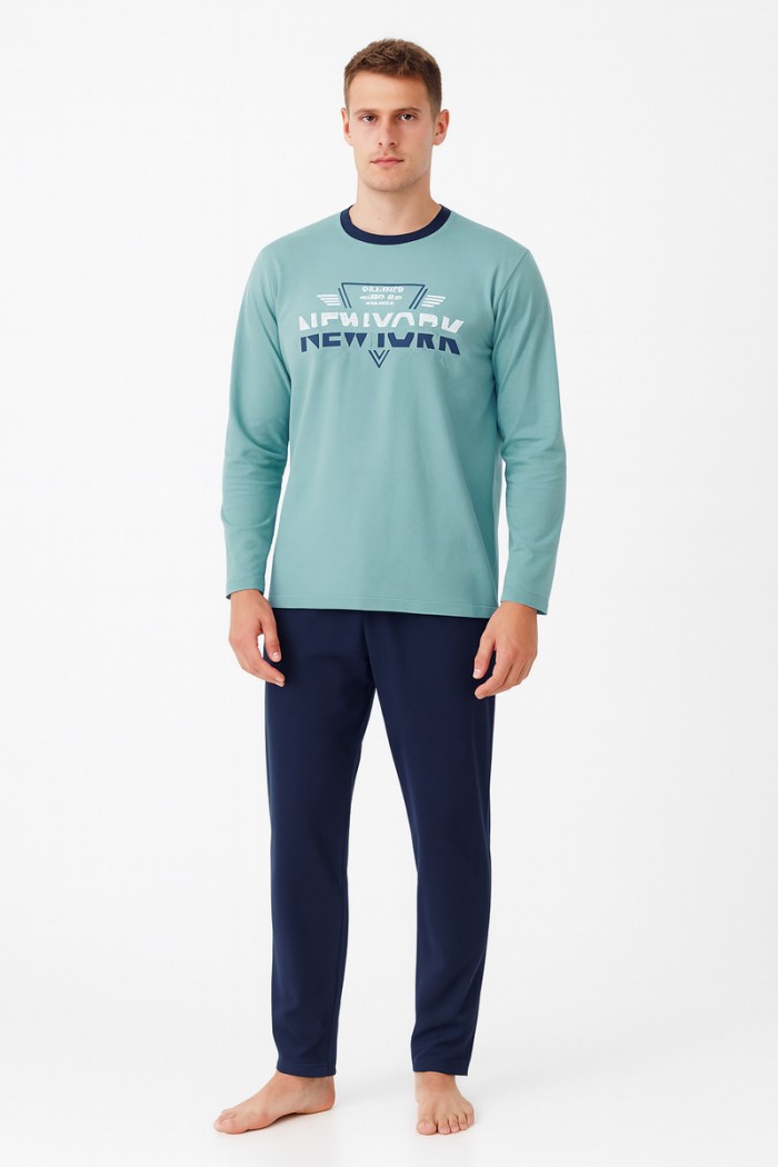 Herren-Winterschlafanzug LION 1700 NEW YORK MENTA