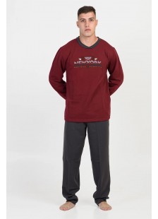 Herren-Winterschlafanzug LION 1700 NEW YORK Bordeaux