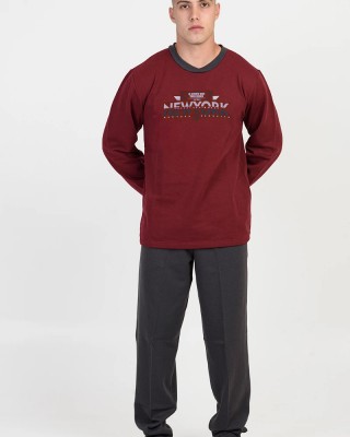 Men's winter pajamas LION 1700 NEW YORK Bordeaux