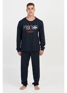 Herren-Herbstpyjama LION FOCUS Dunkelblau