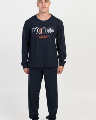 Men's autumn pajamas LION FOCUS Dark Blue