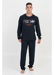 Herren-Herbstpyjama LION FOCUS Dunkelblau