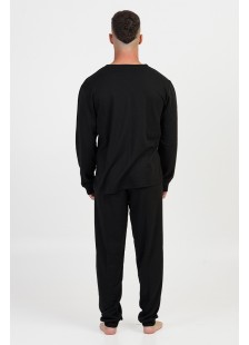 Herren-Herbstpyjama LION FOCUS Schwarz