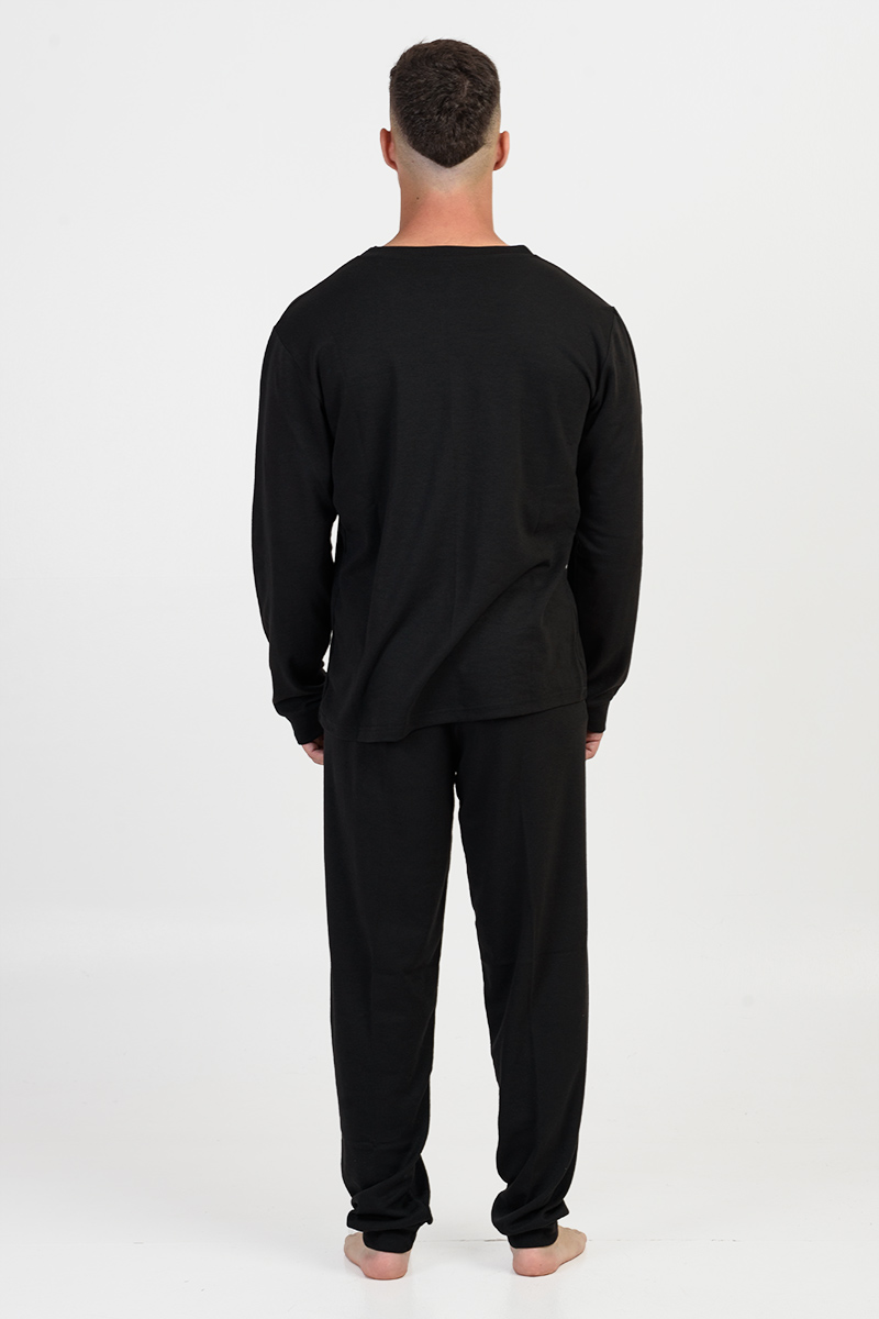 Herren-Herbstpyjama LION FOCUS Schwarz