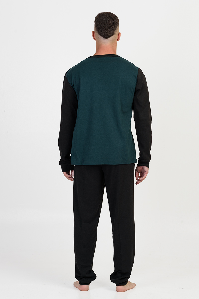 Herren-Herbstpyjama LION ORIGINAL Zypressengrün