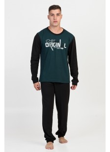 Herren-Herbstpyjama LION ORIGINAL Zypressengrün