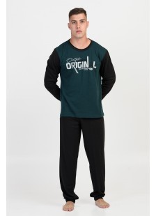 Herren-Herbstpyjama LION ORIGINAL Zypressengrün