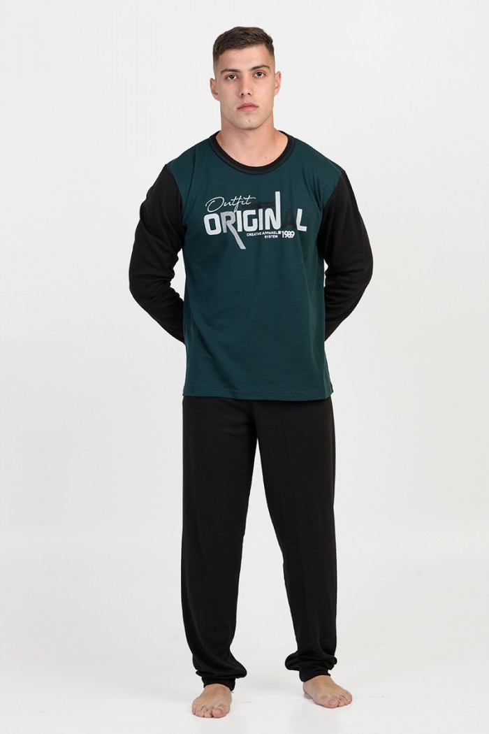 Men's autumn pajamas LION ORIGINAL Cypress green