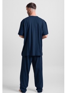 Men's pajamas with 2 trousers LION 25-200 PLUS SIZE BLUE DROPS Men's pajamas with 2 trousers LION 25-200 PLUS SIZE BLUE DROPS