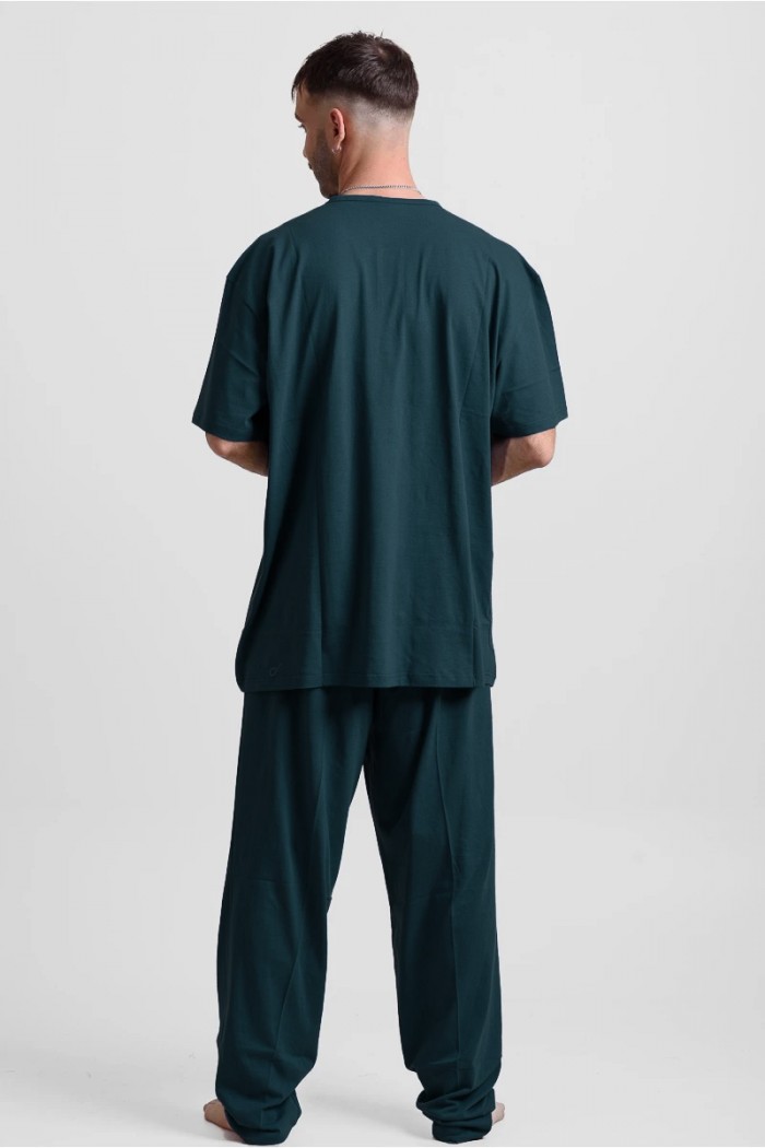 Men's pajamas with 2 trousers LION 25-200 PLUS SIZE PETROL