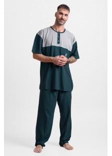 Men's pajamas with 2 trousers LION 25-200 PLUS SIZE PETROL Men's pajamas with 2 trousers LION 25-200 PLUS SIZE PETROL