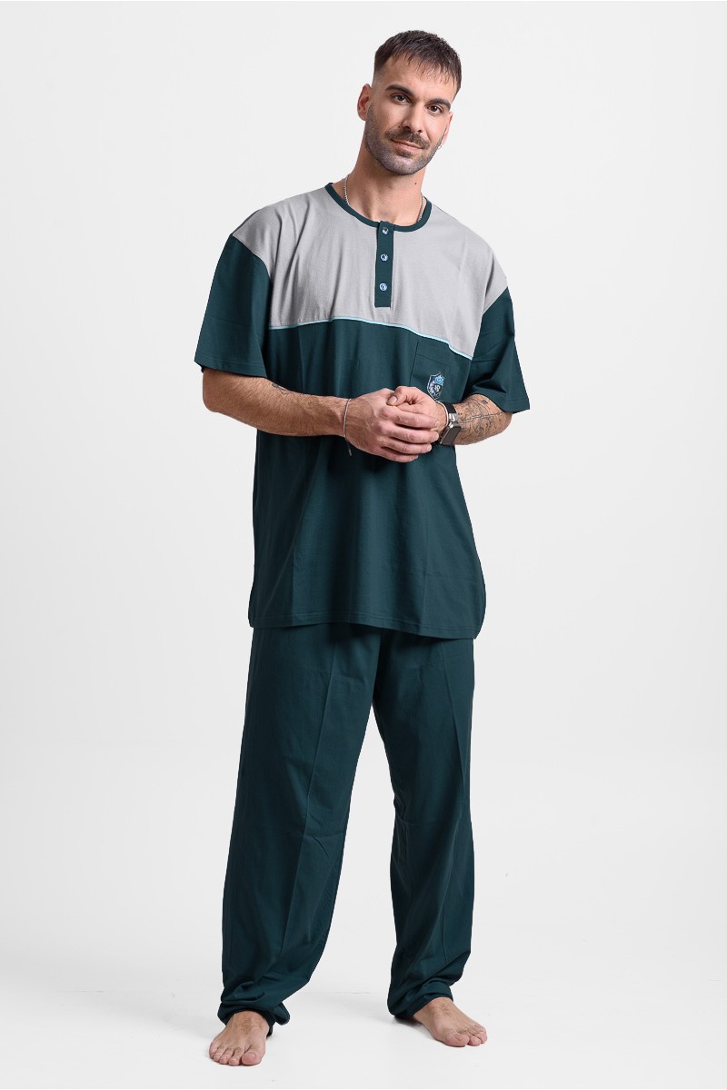 Men's pajamas with 2 trousers LION 25-200 PLUS SIZE PETROL Men's pajamas with 2 trousers LION 25-200 PLUS SIZE PETROL