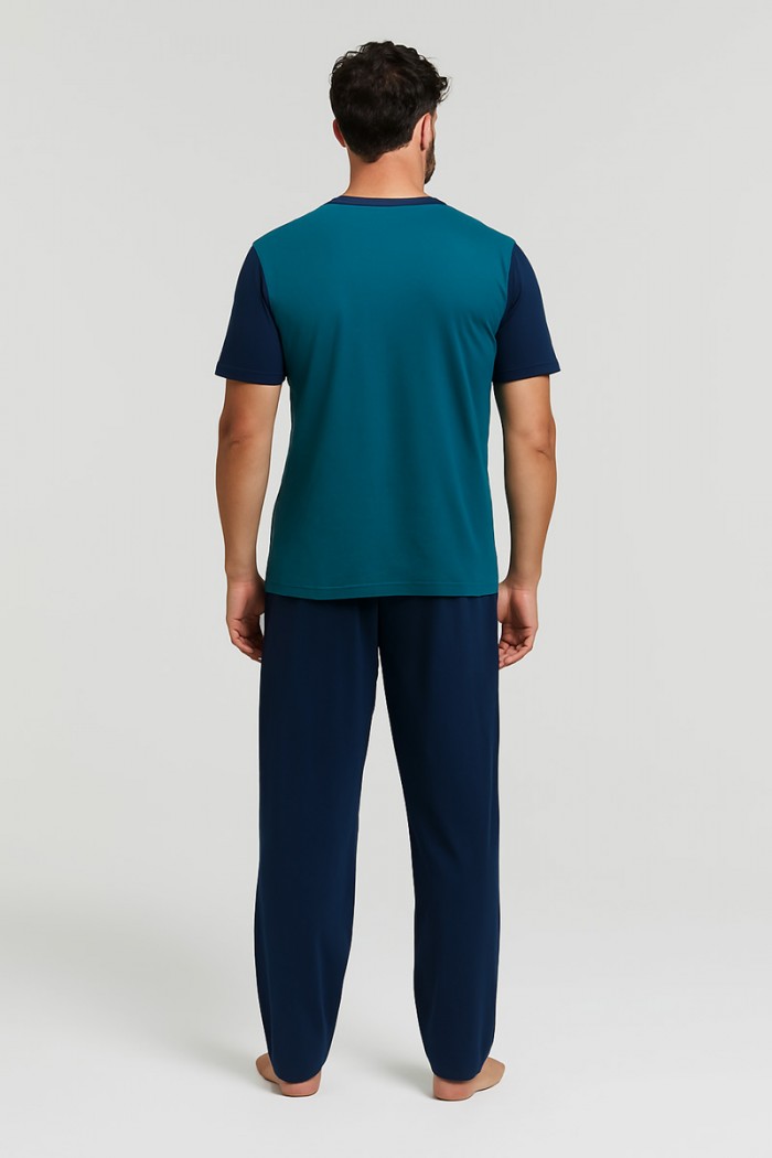 Men's Pajamas with 2 Trousers LION ORIGINAL PETROL