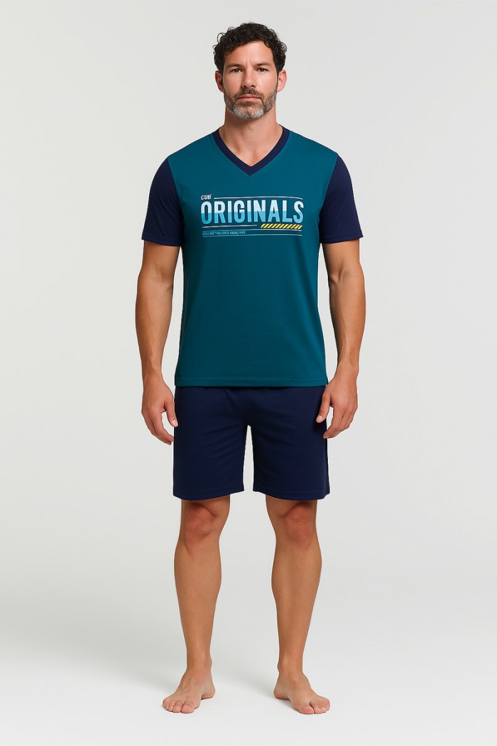 Men's Pajamas with 2 Trousers LION ORIGINAL PETROL