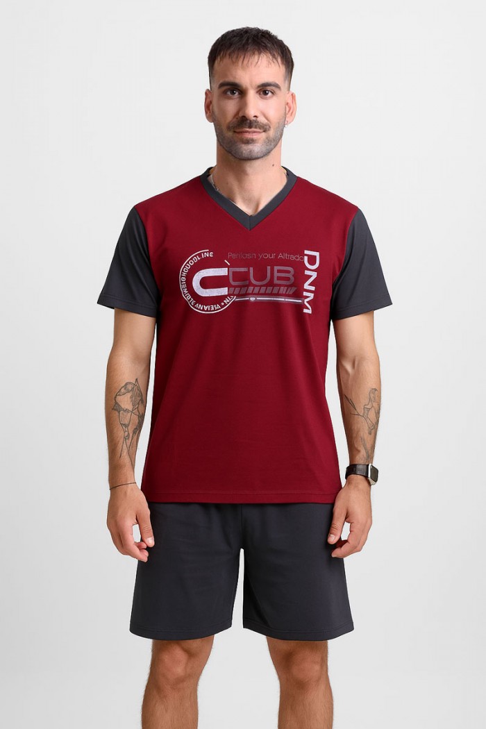 Men's Pajamas summer LION CLUB Bordeaux