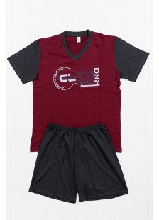 Herren Schlafanzug Sommer LION CLUB Bordeaux Herren Schlafanzug Sommer LION CLUB Bordeaux