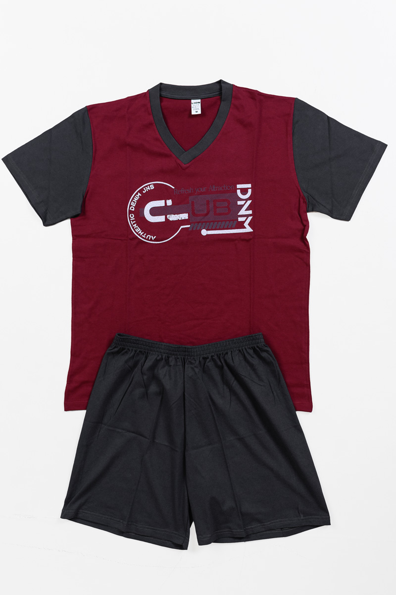 Herren Schlafanzug Sommer LION CLUB Bordeaux Herren Schlafanzug Sommer LION CLUB Bordeaux