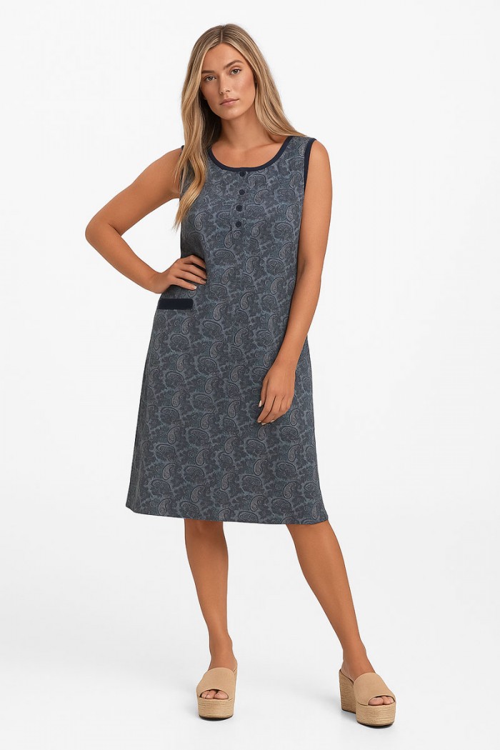 Klassisches LION-Kleid mit Knöpfen 0032