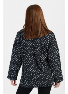 Classic blouse with buttons LION Black Embrille Classic blouse with buttons LION Black Embrille