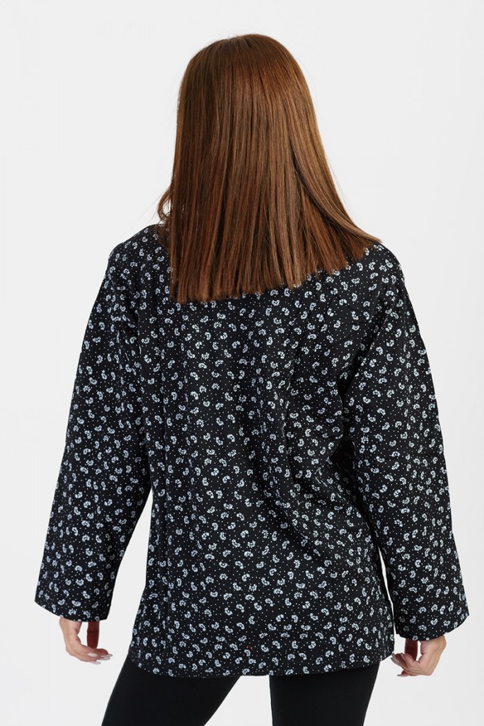 Klassische Bluse mit Knöpfen LION Schwarz Embrille