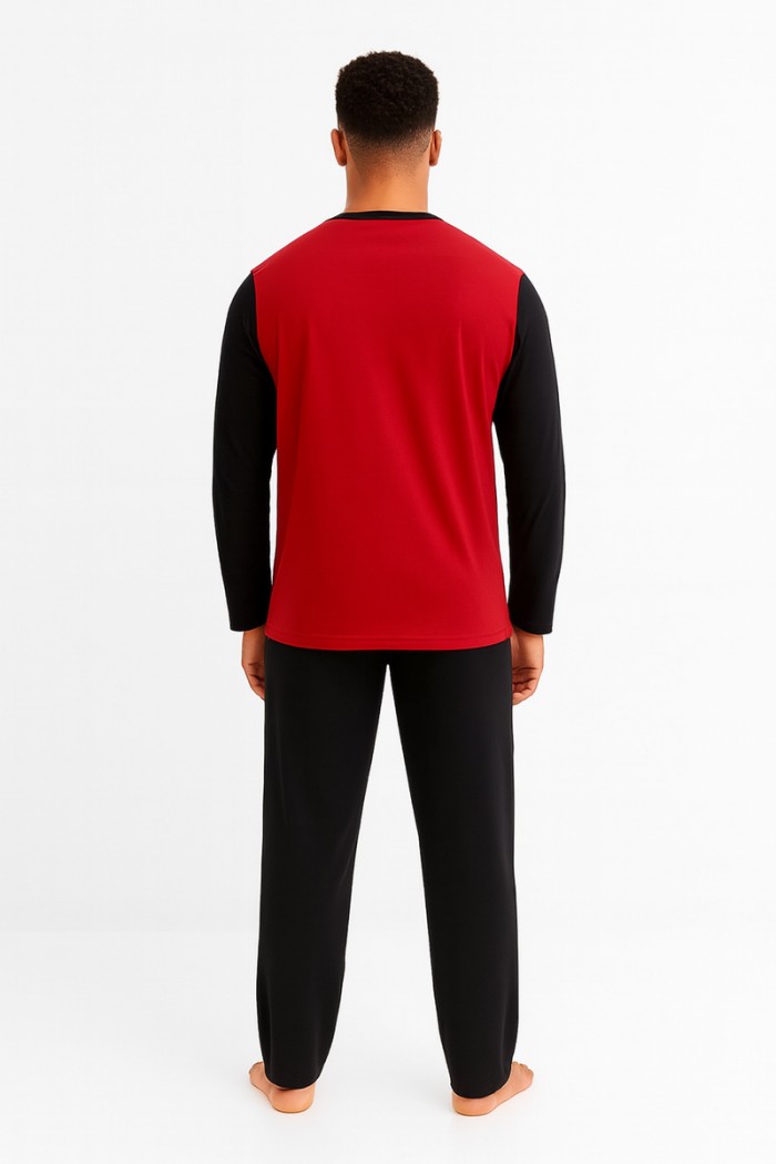 HERBSTPYJAMA LÖWE WELTWEIT ROT