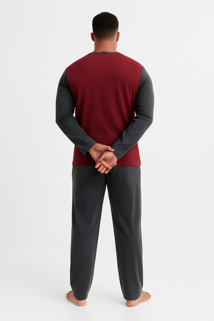 HERBST SCHLAFANZUG LÖWE WELTWEIT WEINROT