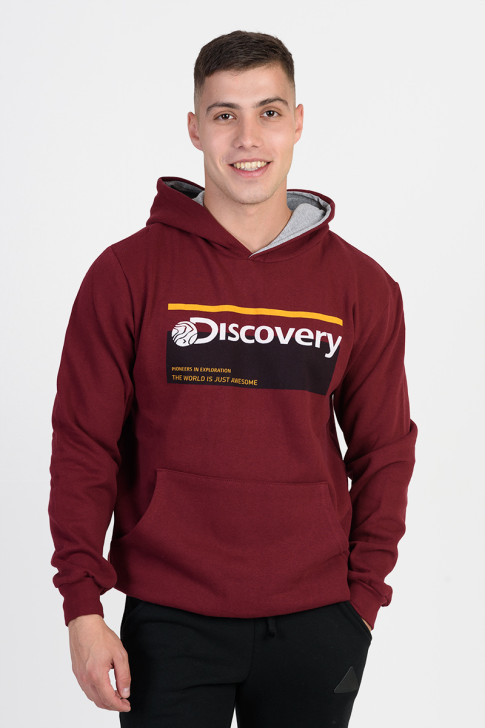 Hooded sweatshirt blouse LION DISCOVERY Bordeaux