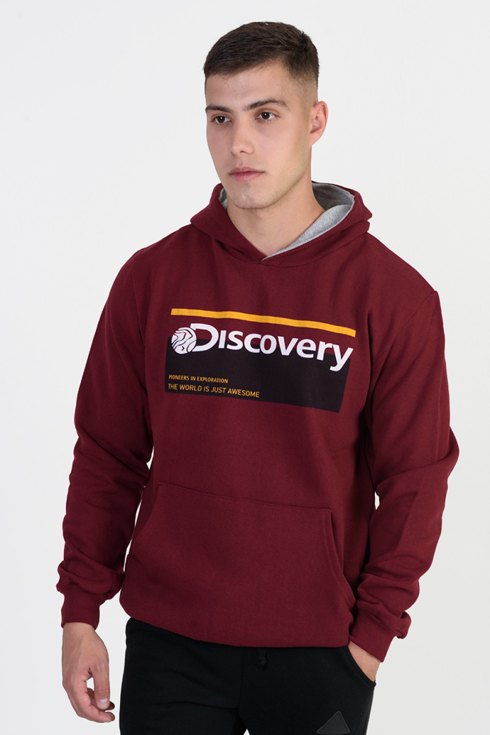 Hooded sweatshirt blouse LION DISCOVERY Bordeaux