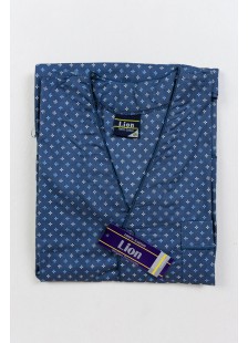 Men's LION short-sleeved pajamas with buttons BLUE BLACK Men's LION short-sleeved pajamas with buttons BLUE BLACK
