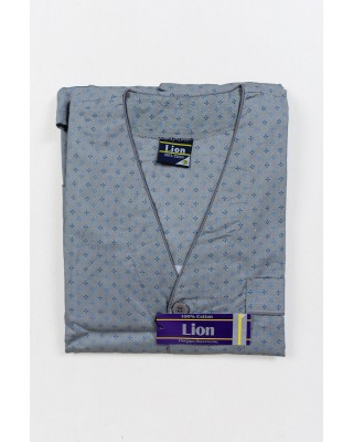 Men's LION short-sleeved pajamas with buttons GREY