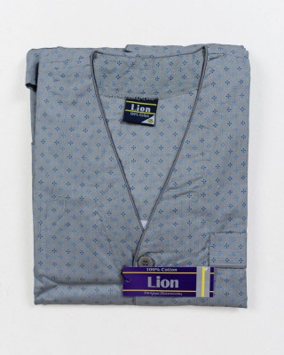 Men's LION short-sleeved pajamas with buttons GREY