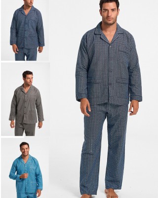 Men's Pajamas with Buttons - Winter