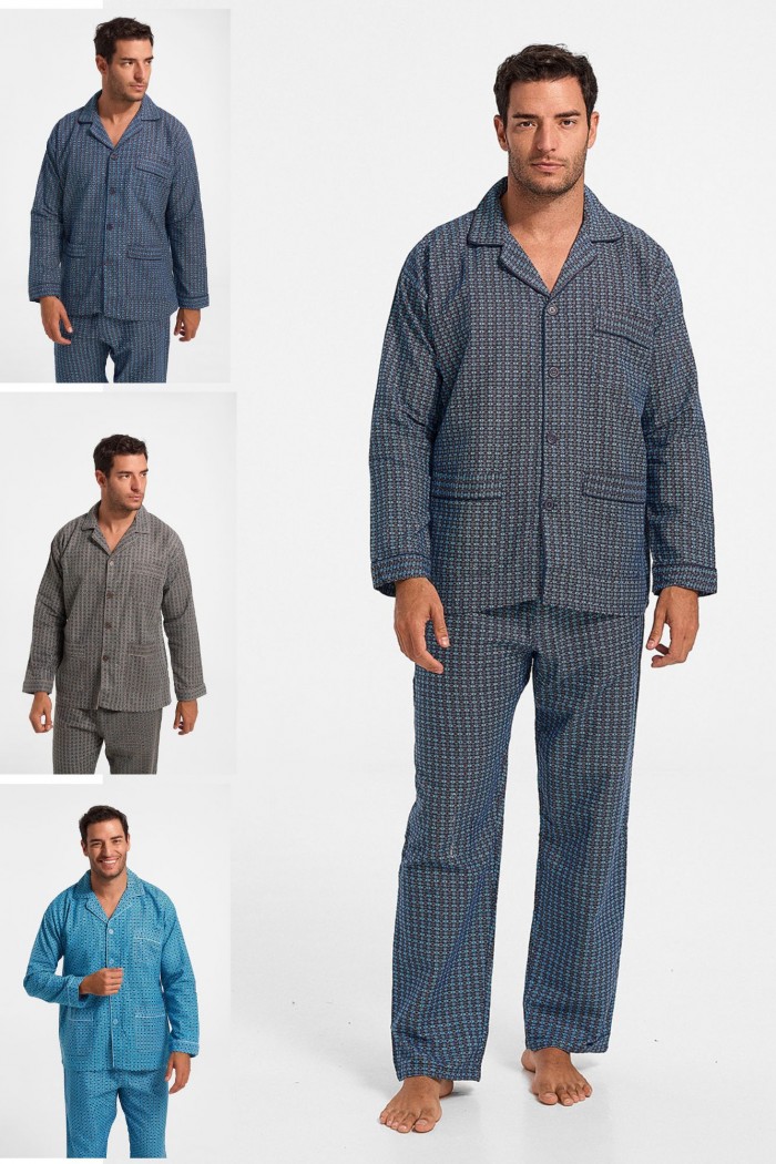 Men's Pajamas with Buttons - Winter