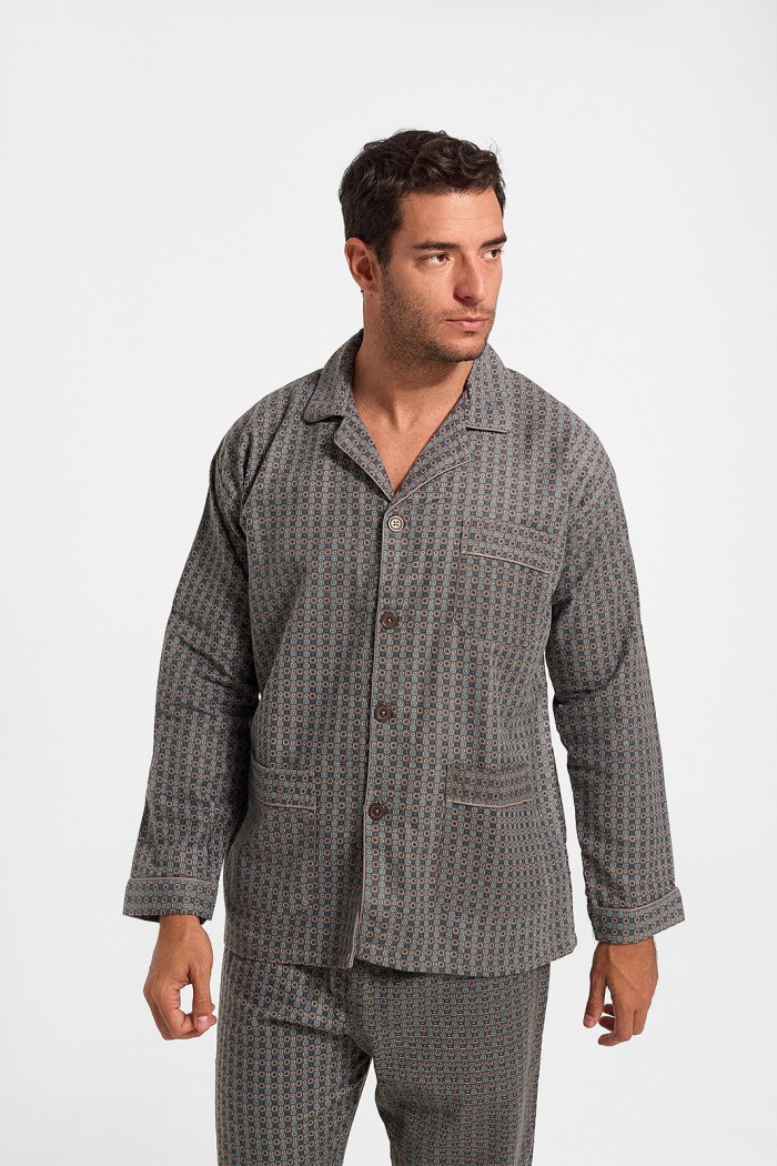 Men's Pajamas with Buttons - Winter