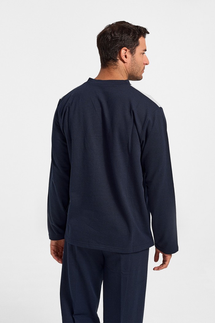 Winter Pajama LION with buttons Dark Blue