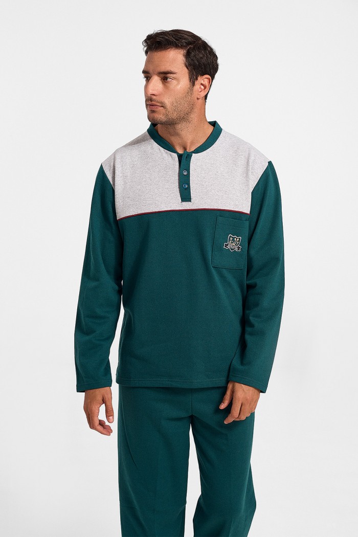 Winter Pajama LION with Petrol buttons