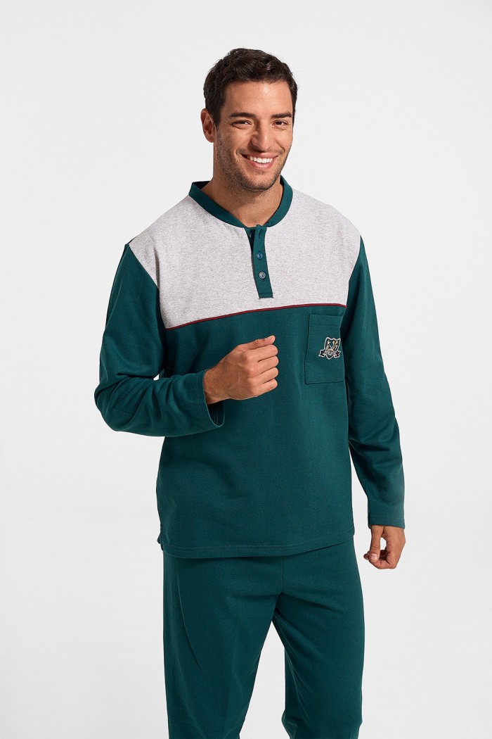 Winter Pajama LION with Petrol buttons