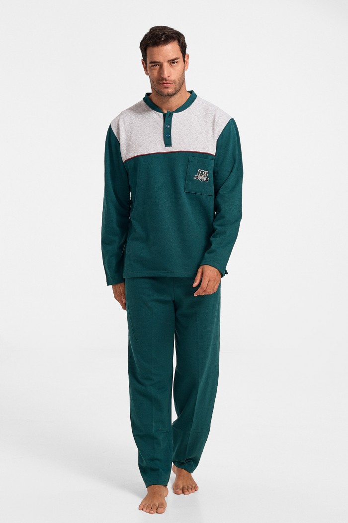 Winter Pajama LION with Petrol buttons