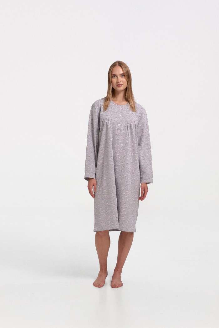 Classic winter nightgown LION Flowers in 4 Shades