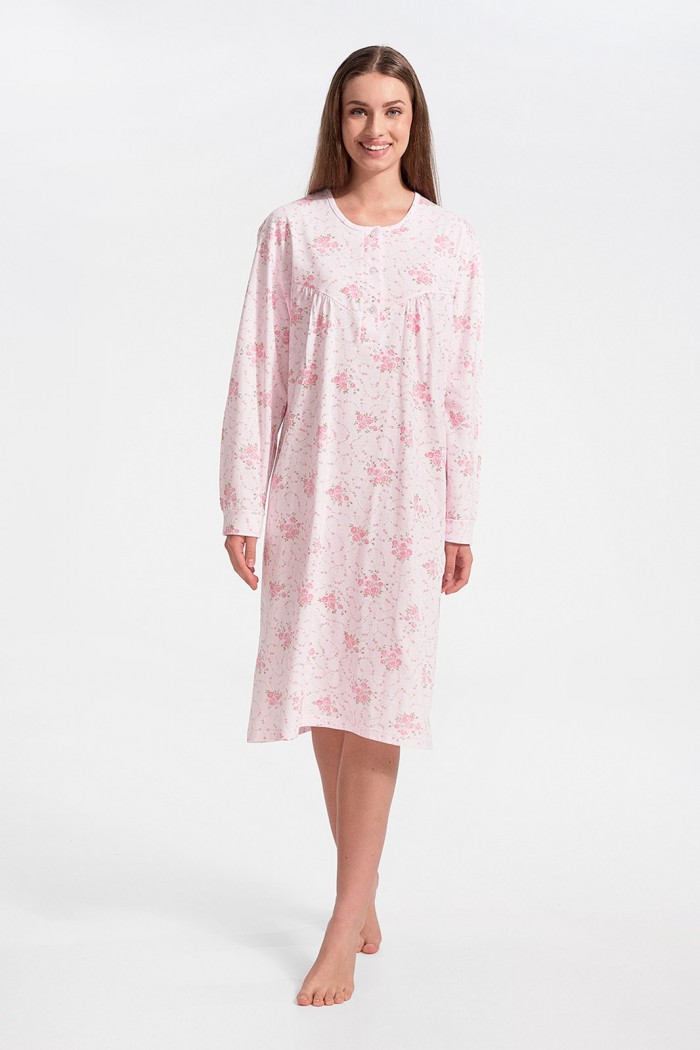 Classic winter nightgown LION Flowers in 4 Shades
